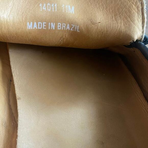 Saks Fifth Avenue Black Label Leather Moc Slip On Driving Loafer SZ 11 Old Money - Picture 10 of 11